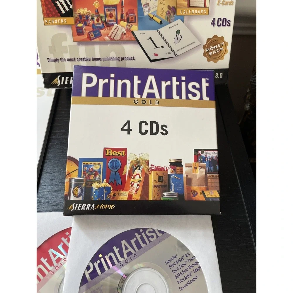 Print Artist Gold computer set Version 8.0 Sierra Home 1999 PC